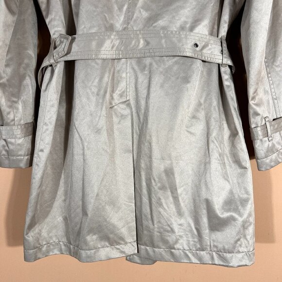 Express Khaki Belted Trench Coat Double Breasted Long Sleeve M - Picture 7 of 9